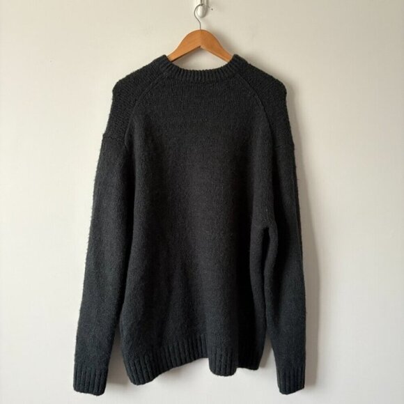Zara Wool Alpaca Blend Oversized Soft Knit Sweater Dark Grey Charcoal Size Large - Picture 5 of 9